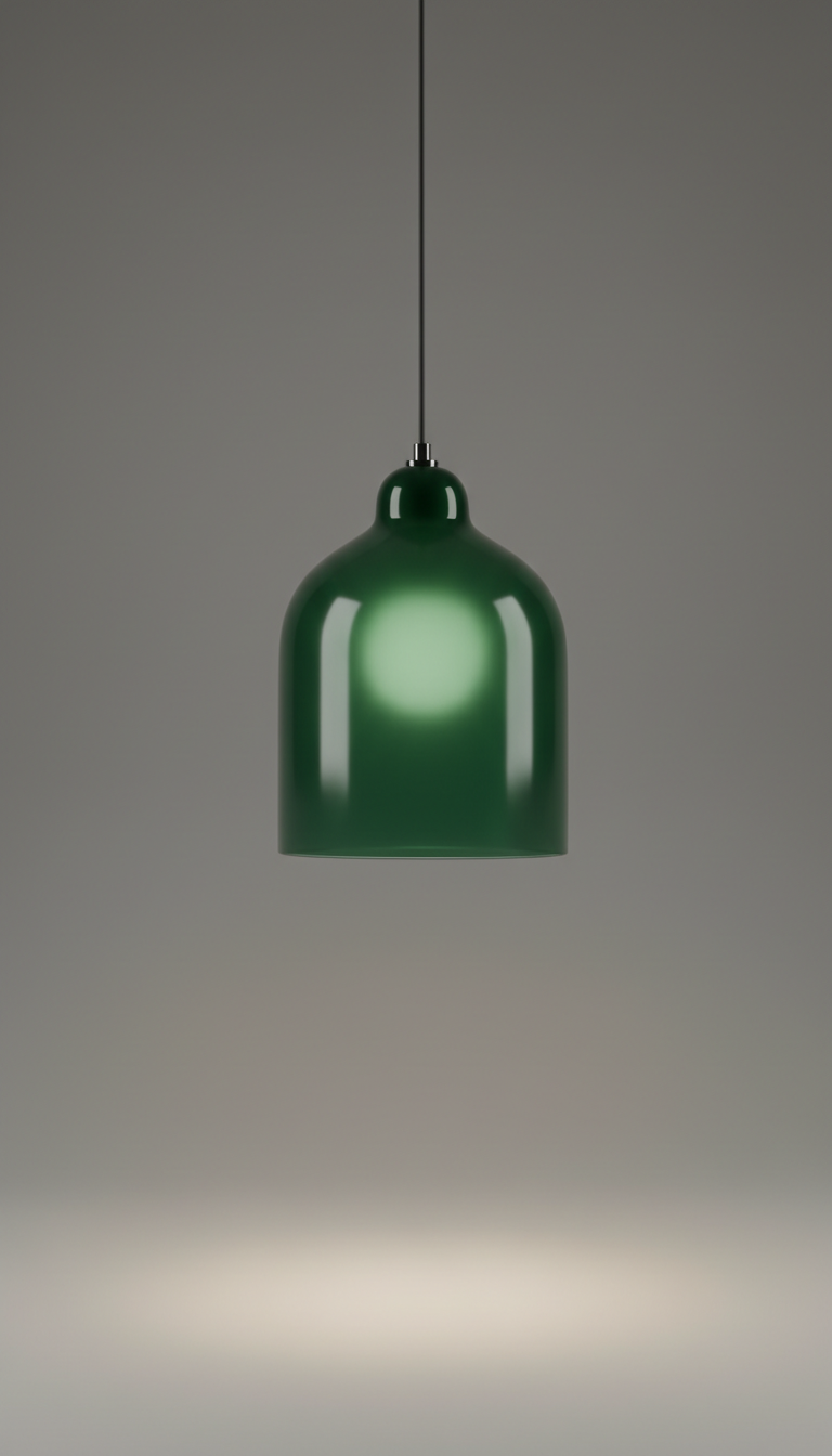 Deep Forest Green Glass Pendant Light