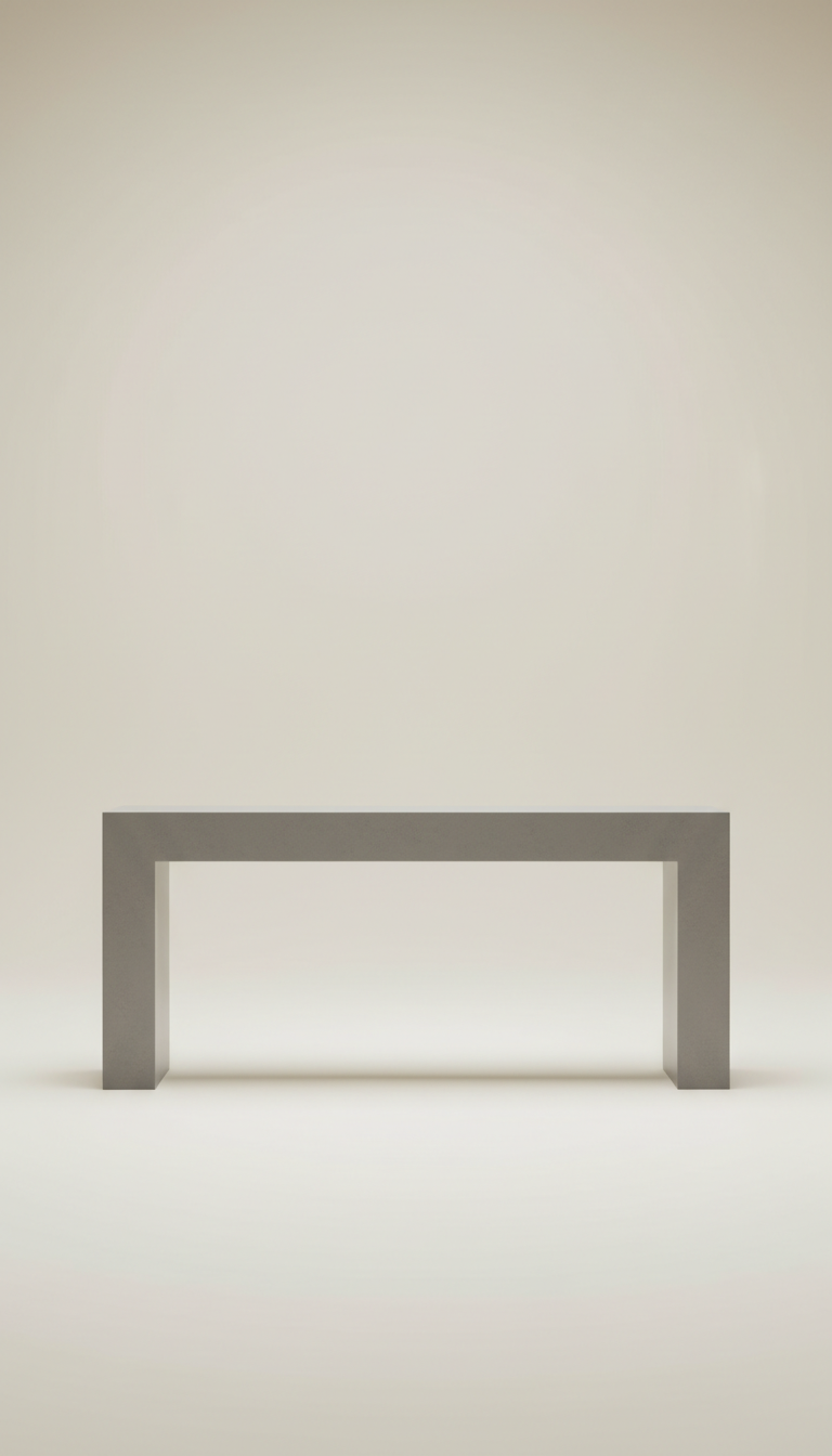 Stone Gray Minimalist Console Table